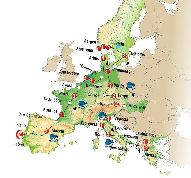Tour de 27 días desde Madrid: Europa y fiordos