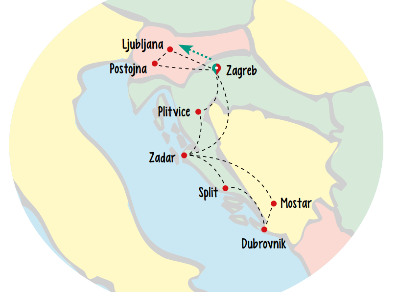 Tour de 8 días desde Zagreb: Croacia, Eslovenia y Bosnia-Herzegovina