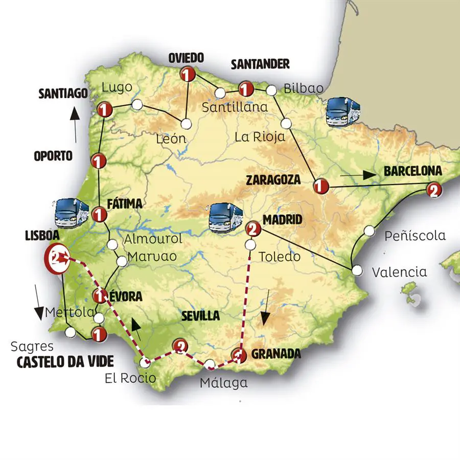 Tour de 18 días desde Lisboa: Portugal y España (sin Alhambra)